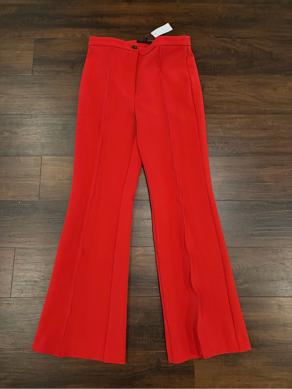 NWT Ann Taylor Red Wide Leg Pants Size 2 High Rise Workwear Trouser